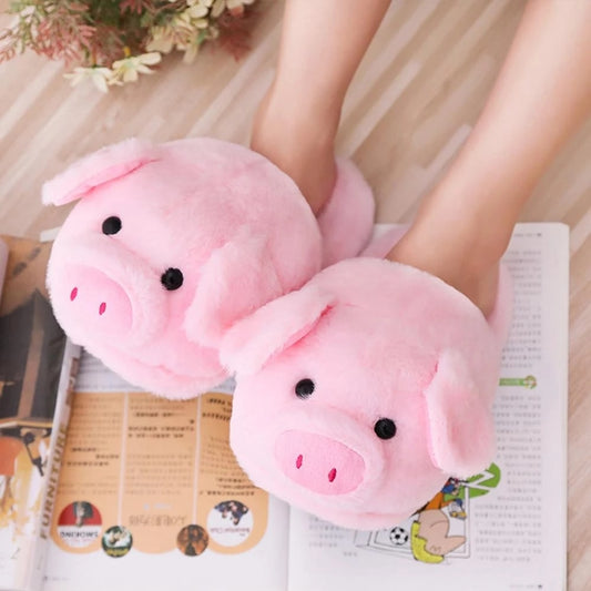 Fluffy Piggy Slippers