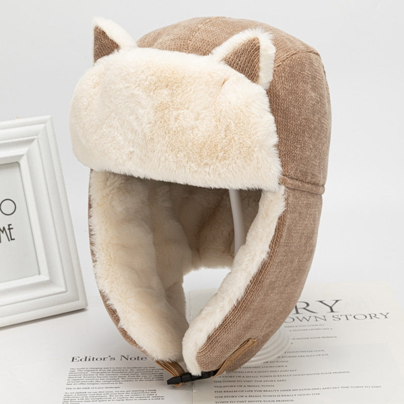 Cat Ears Bomber Hat