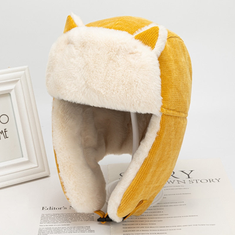 Cat Ears Bomber Hat