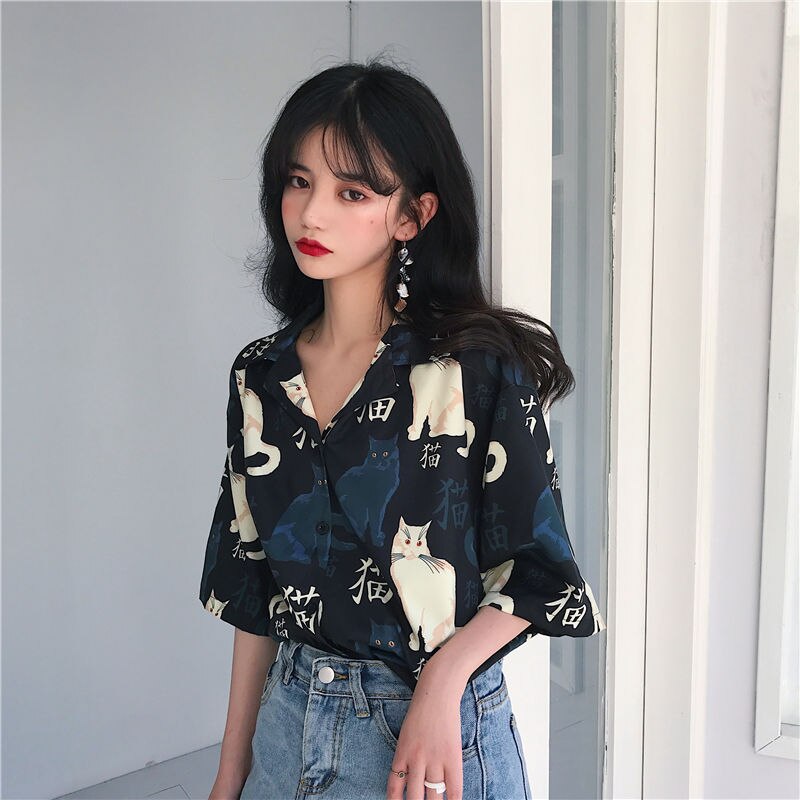 Japanese Style Cat Shirt
