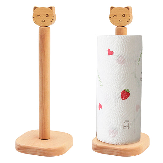 Wooden Cat Kitchen Paper Stand