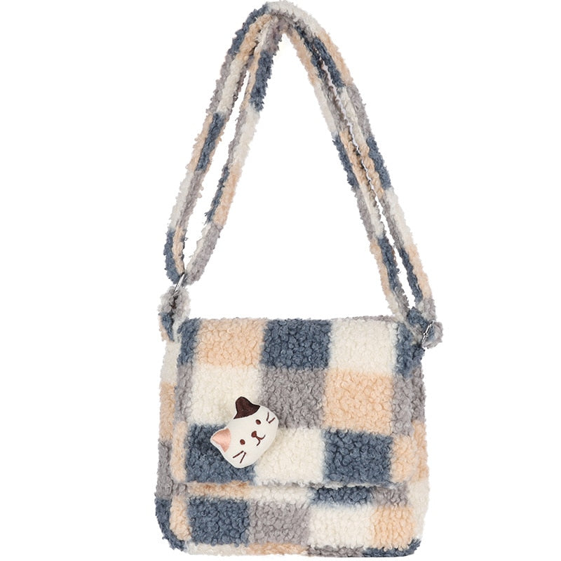 Plush Cat Shoulder Bag