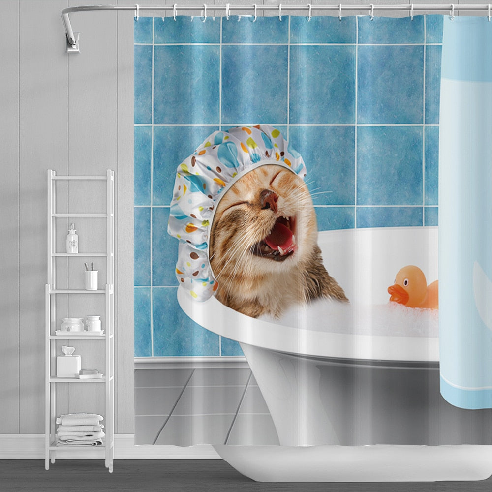 Funny Cat Shower Curtain