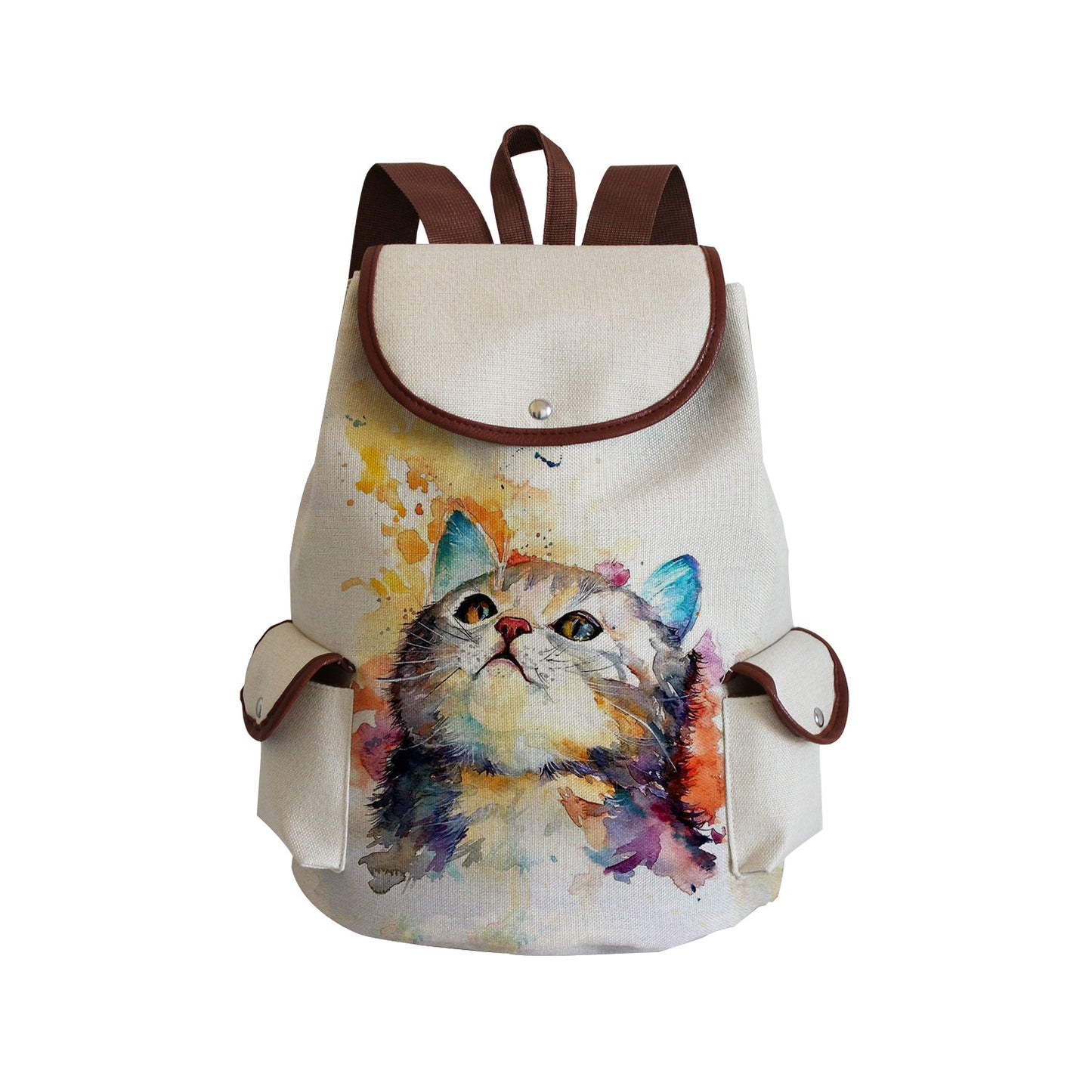 Hand Drawn Style Cat Backpack