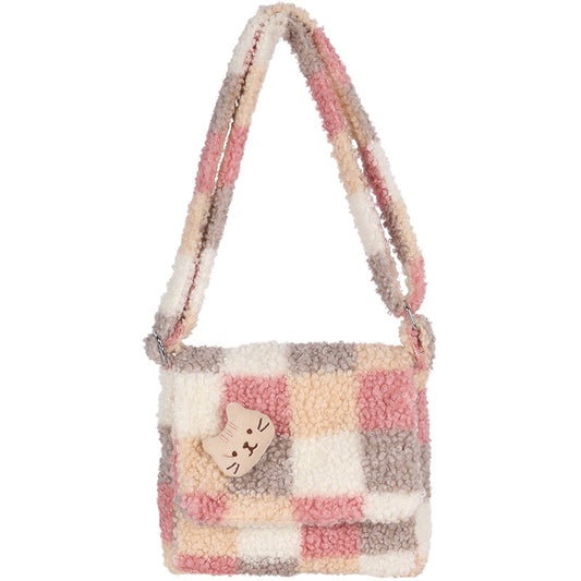 毛絨貓肩包