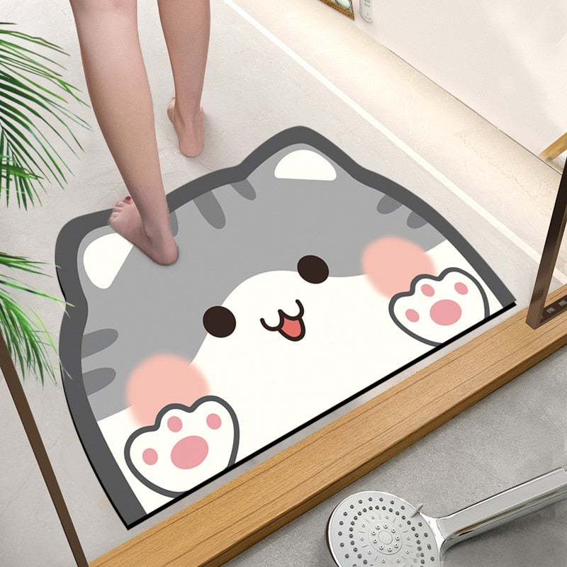Cute Cat Quick Drying Mat