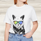 Cool Cat Wearing Rainbow Glasses And Bandana Scarf T-Shirt