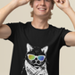 Cool Cat Wearing Rainbow Glasses And Bandana Scarf T-Shirt