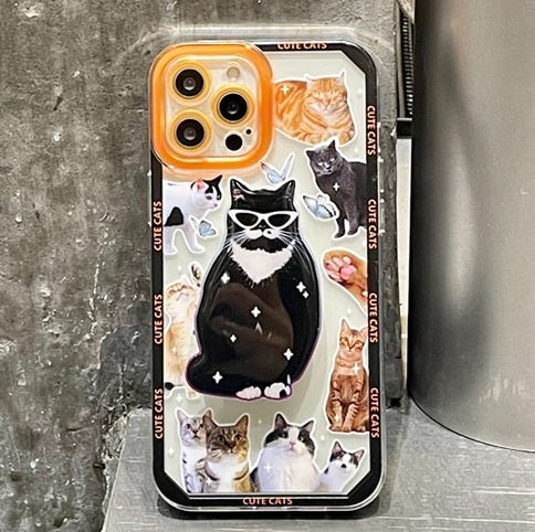Funda para teléfono con collage de gatos (para iPhone)