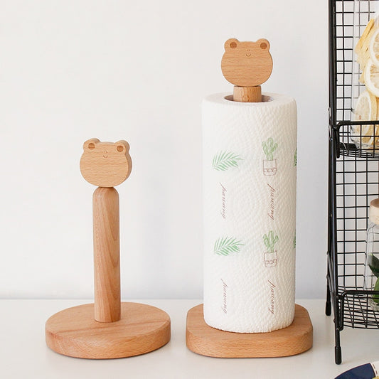 Wooden Frog Kitchen Paper Stand