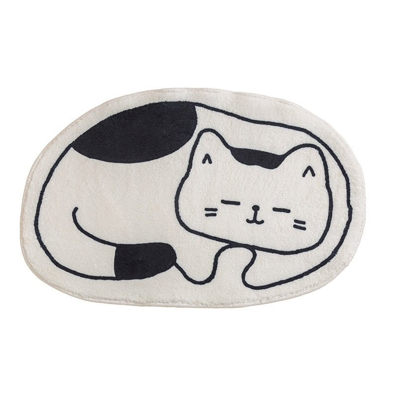 Black and White Cat Carpet