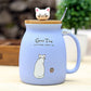 3D Cat Ceramic Mug Set