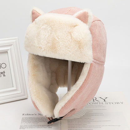 Sombrero bomber con orejas de gato