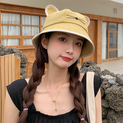 Sombrero de cubo con orejas de gato