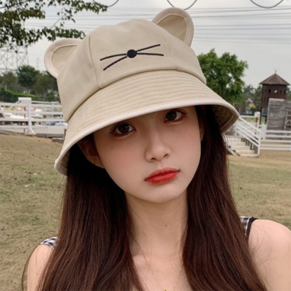 Sombrero de cubo con orejas de gato