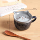 Ceramic Cat Mug With Lid/Plate